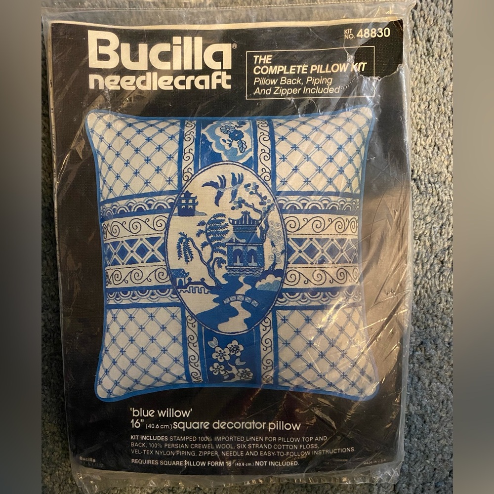 Bucilla needlecraft vintage pillow kit for 16” square pillow